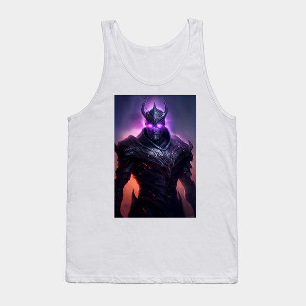 Purple-Eyed Demon Knight Tank Top by David Kincaid Art